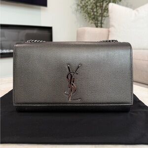 Yves Saint Laurent Shimmering Silver Medium Bag
